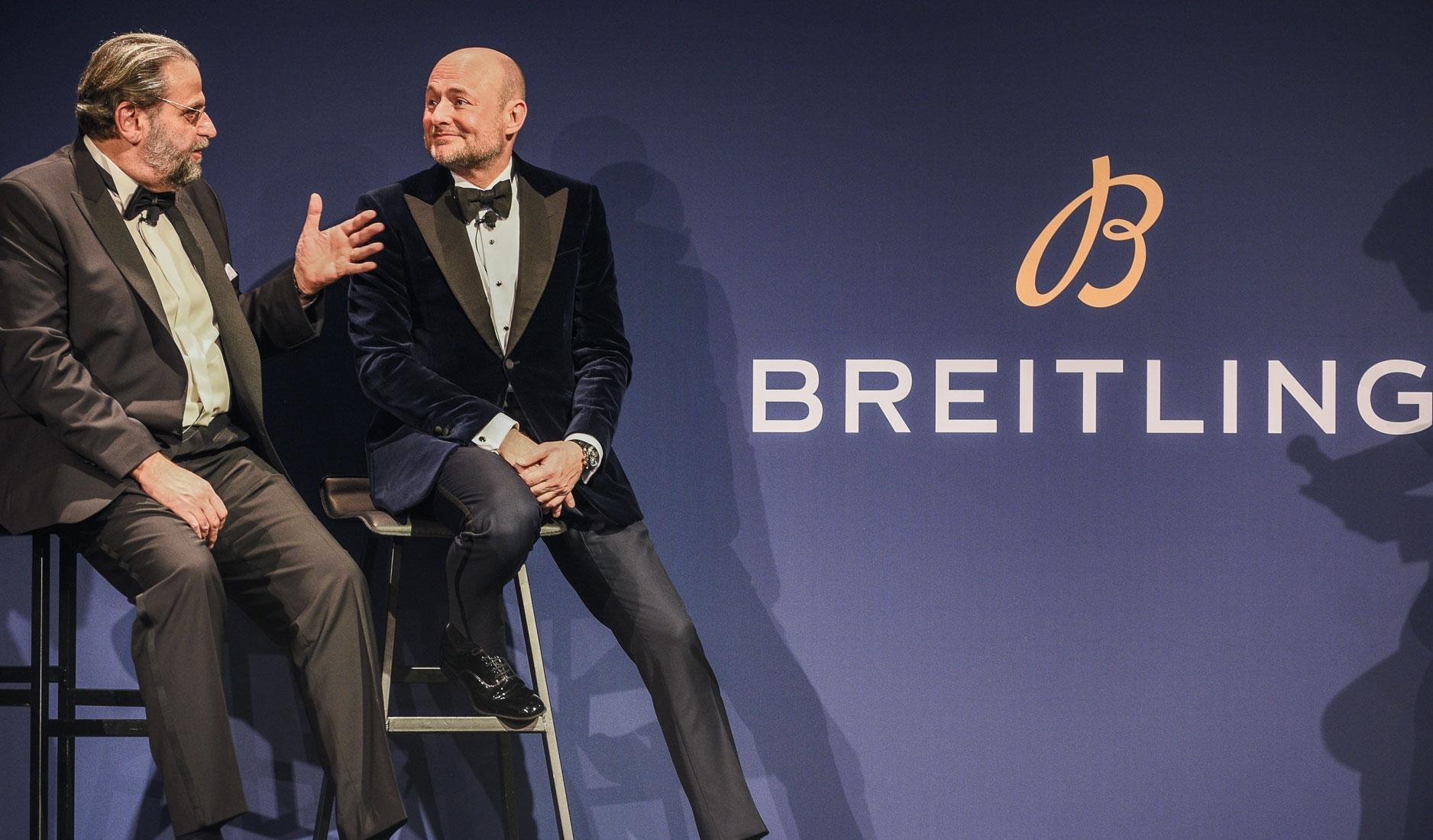 Fred Mandelbaum (left) and Breitling CEO Georges Kern