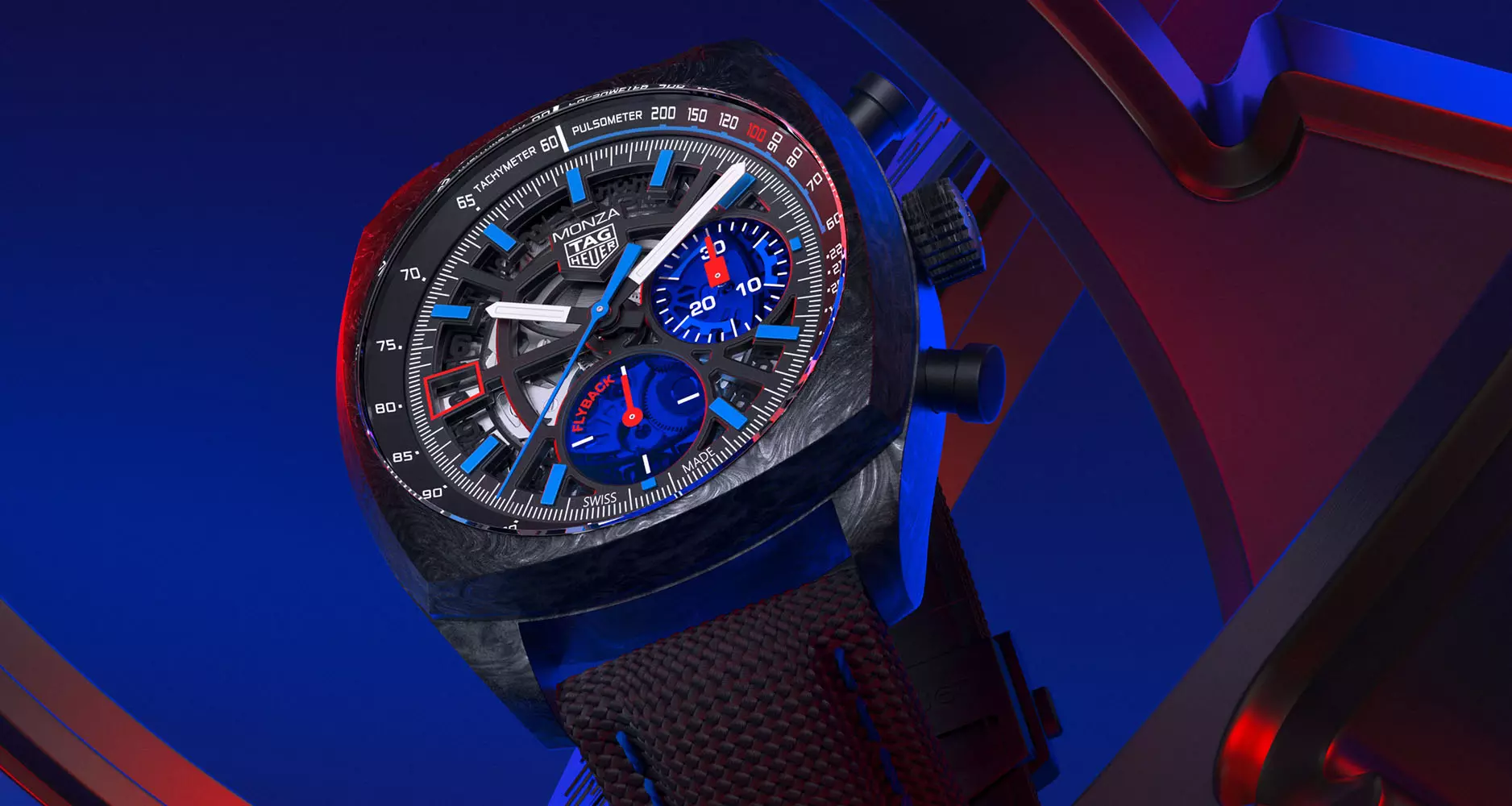 The TAG Heuer Monza Flyback Chronometer in carbon case.