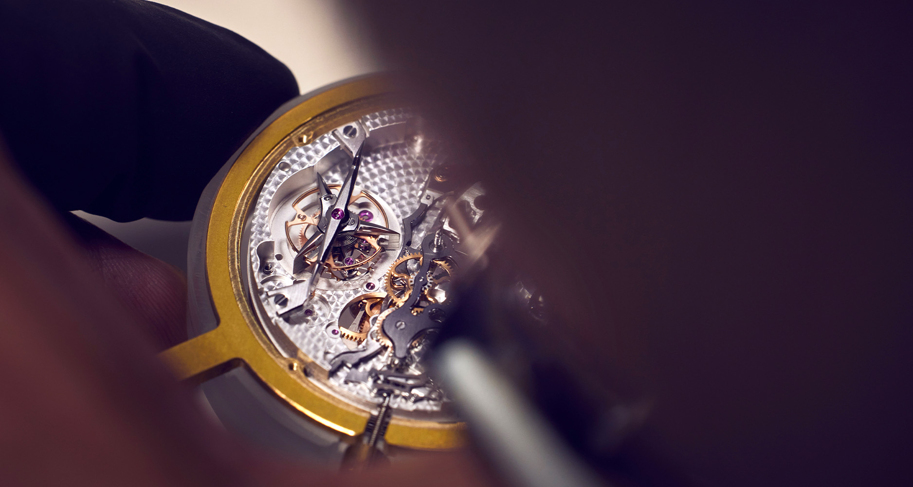 A closeup of the Carillon Tourbillon Biver's movement.