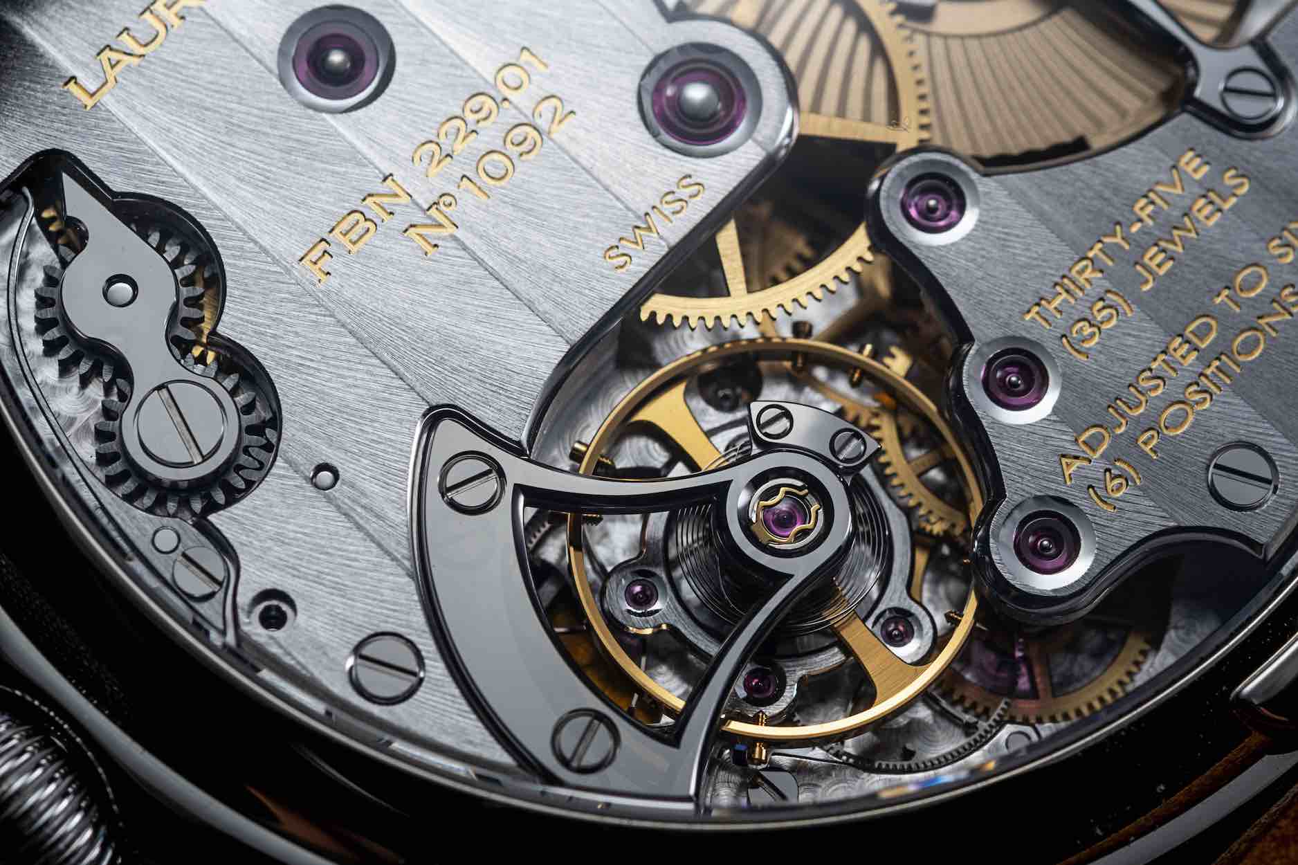 Close of of the natural escapement of the Laurent Ferrier Square Micro-Rotor SHH Limited Edition Close of of the natural escapement of the Laurent Ferrier Square Micro-Rotor SHH Limited Edition