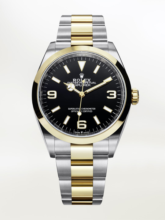 Rolex Oyster Perpetual Explorer in yellow Rolesor