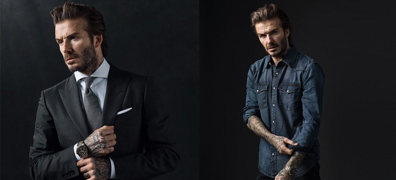 David Beckham wearing Tudor Heritage Black Bay S&G 